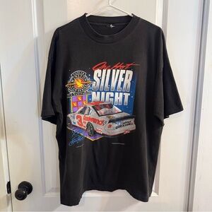 NASCAR Vintage Dale Earnhardt One Hot Silver Night Graphic Single Stich Tee 1995